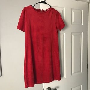 NEW Zara red suede dress